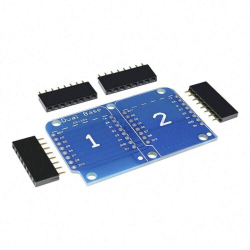 Alternative view of Double Socket Dual Base Shield for D1 Mini NodeMCU ESP8266
